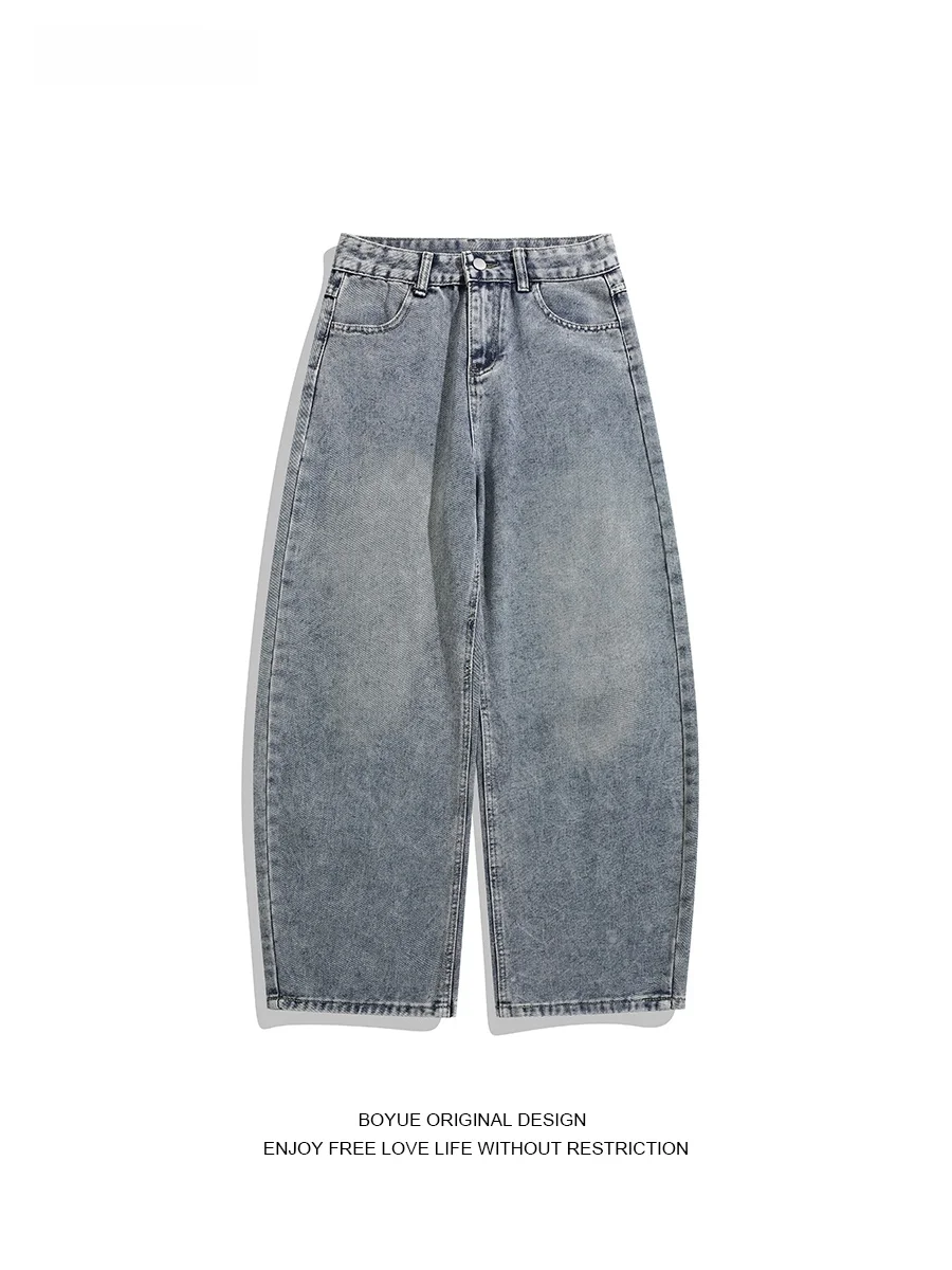 

Boyue American Sle Multi ket Striped Denim Pants BF Wind Hip Hop Casual Wide Leg Knife Jeans for Men And Women