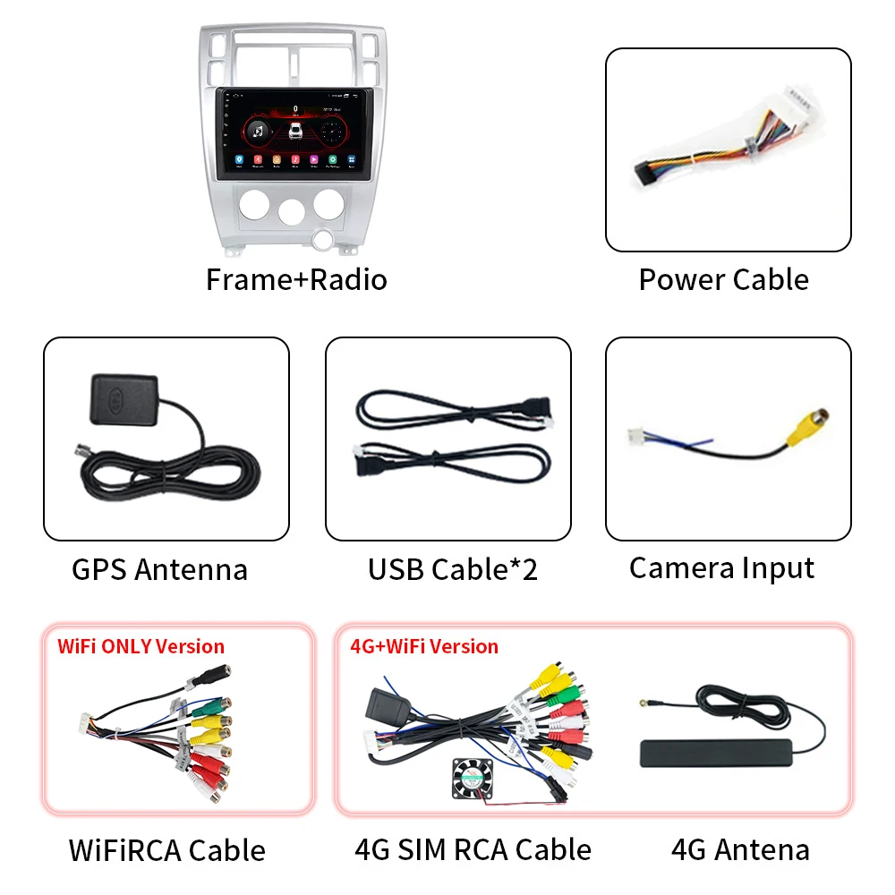 For Hyundai Tucson 2004 2005 2006 2007 2008 2009 Android 13 Car Radio Multimedia Stereo Video Player GPS Navigation 4G Carplay