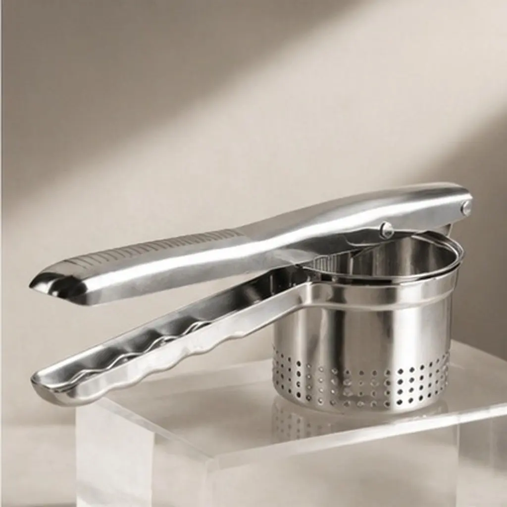 Stainless Steel Potato Ricer Masher Squeezer for Mashing Rice Pureeing Potatoes and Juicing Oranges Dishwasher Safe Polished