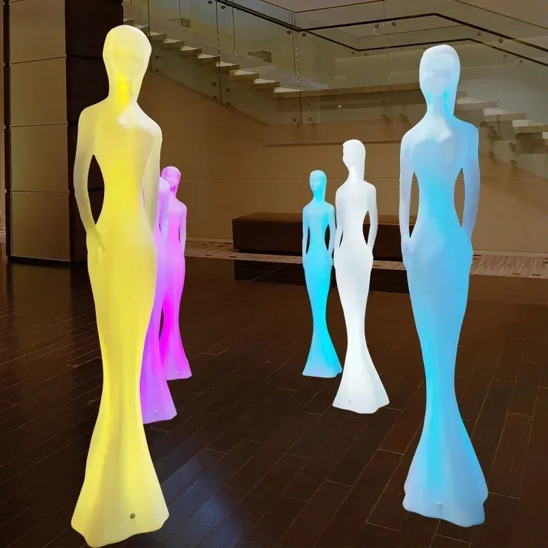 Luminous model ornament creative beaut Chen humanoid light indoor outdoor exhibition decoration hotel floor landscape light
