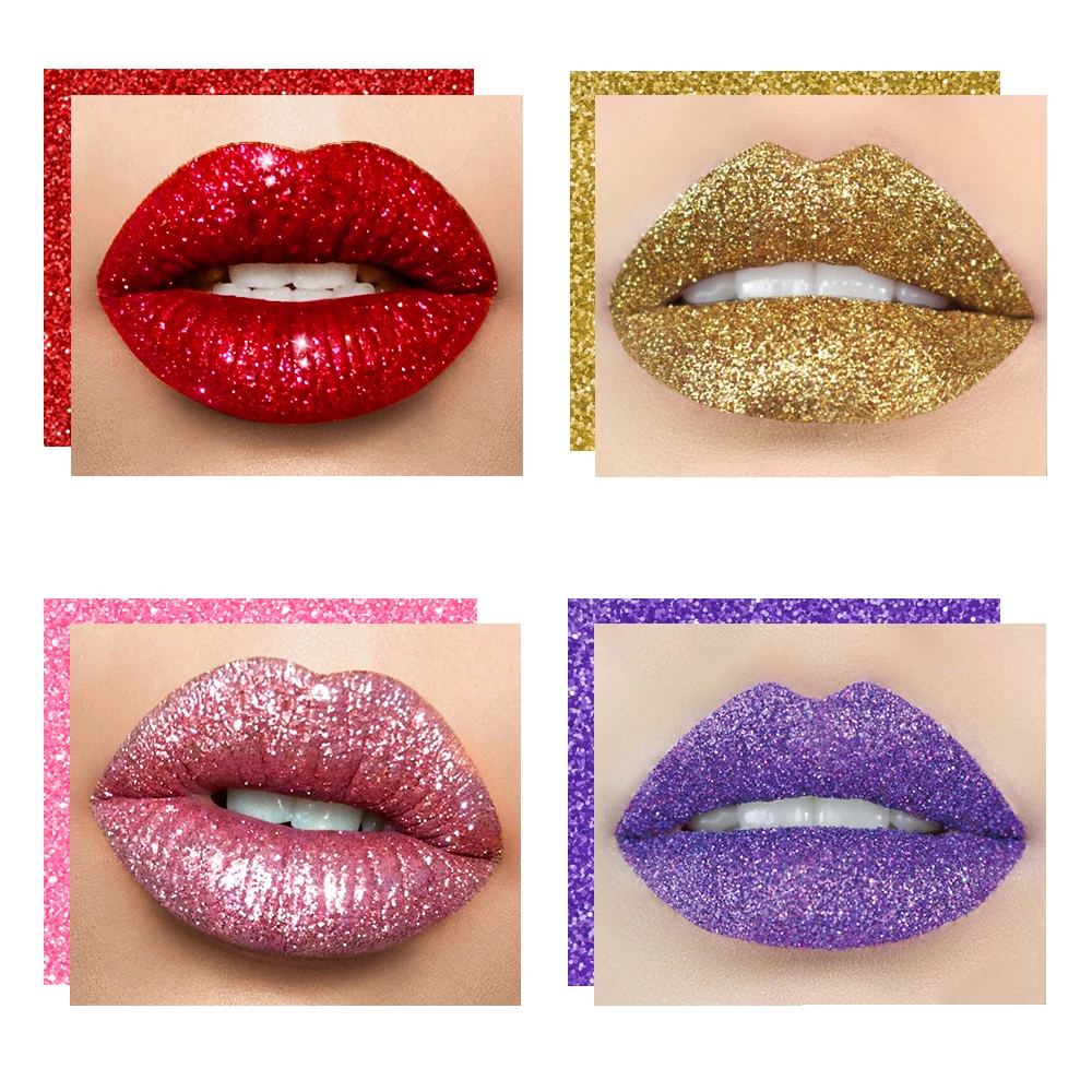 1 ชุด 4 สี ชุดลิปกลิตเตอร์สุดหรู: ใช้งานง่าย ไม่เหนียวเหนอะหนะ ติดทนนาน ชุดลิปกลอสเนื้อฉ่ำวาว ของขวัญสุดสร้างสรรค์สำหรับผู้หญิง