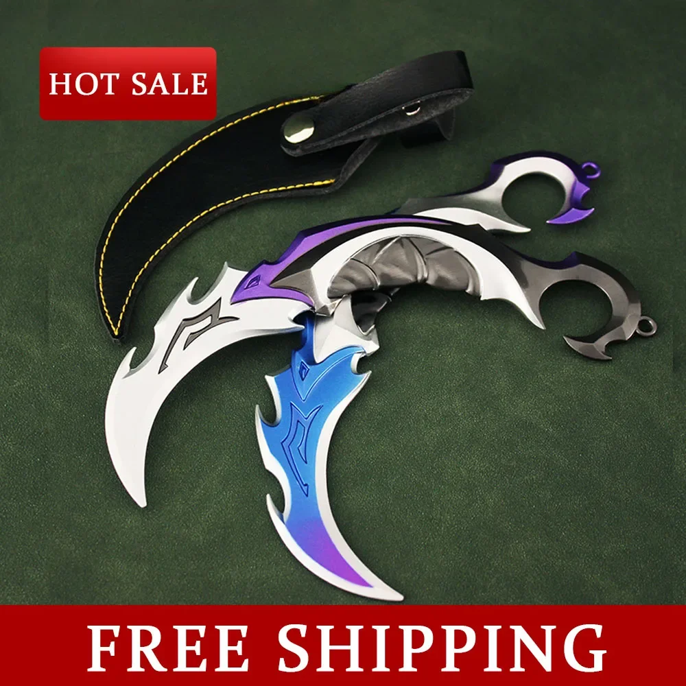 

16CM Valorant Game Periphery Reaver Karambit Full Metal Craft Weapon Ornaments Safe Claw Knifes Colletible Sword Model Boy Gifts