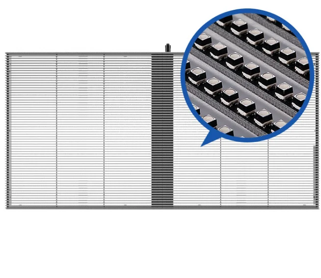 High Brightness Transparent  Display P3.91-7.82  Glass Window Video Wall