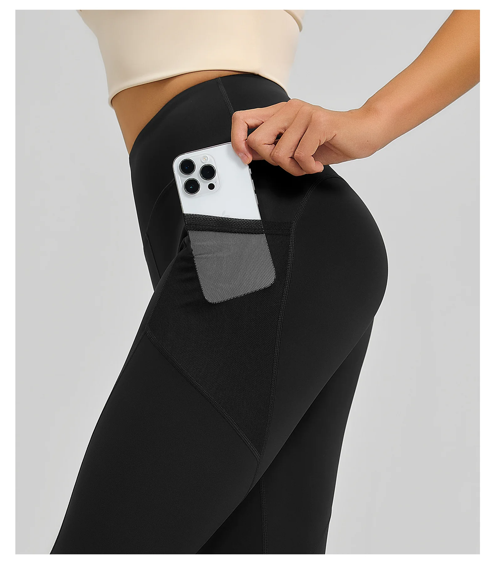 Women's Slim Sports Pants High Waist Mesh Side Pockets Elastic Sports Leggings Gym Workout Daily Fitness Yoga Style Legging