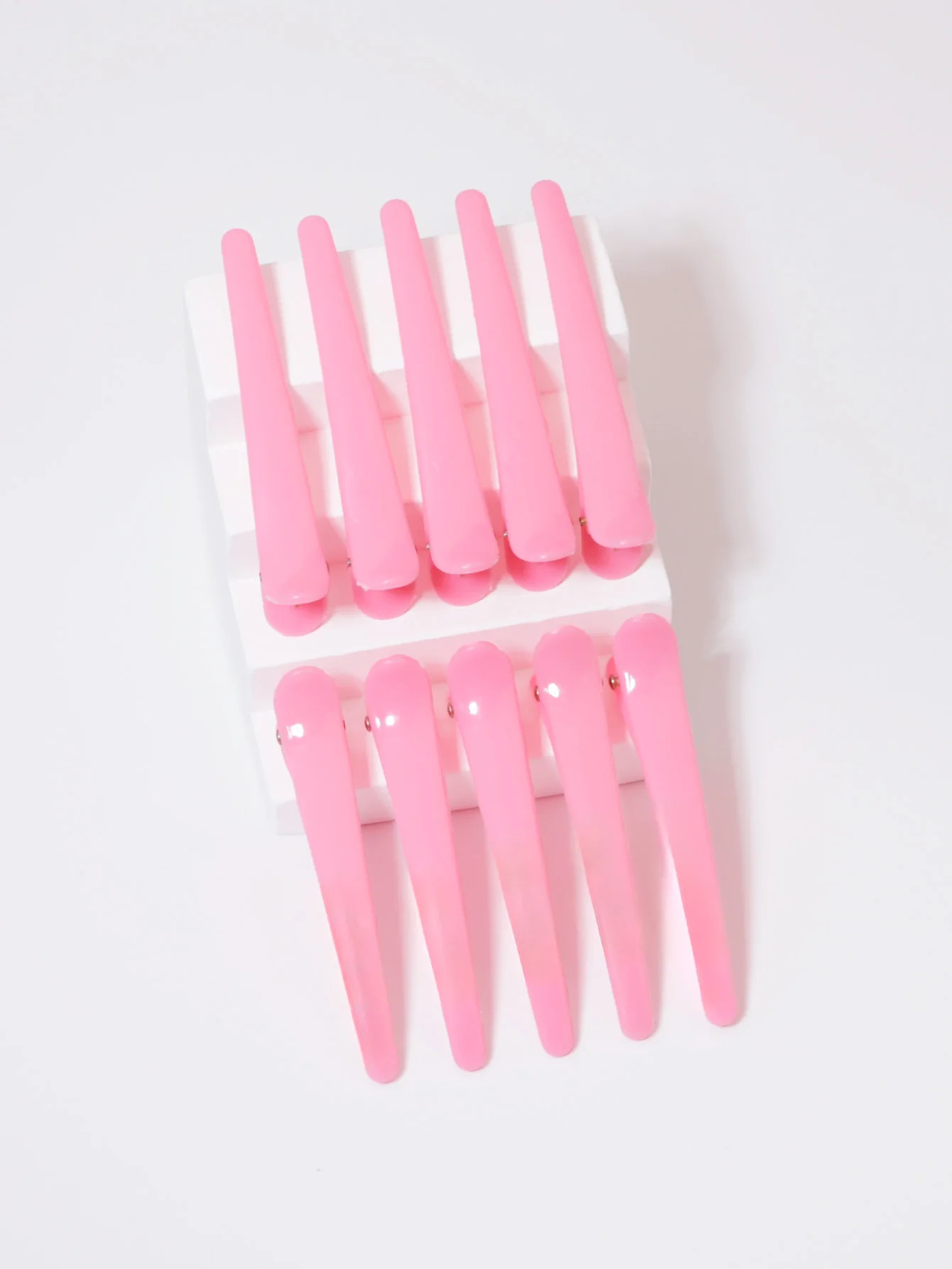 10pcs plastic ducktooth clip, suitable for female styling, anti slip hair clip for thick and sparse hair