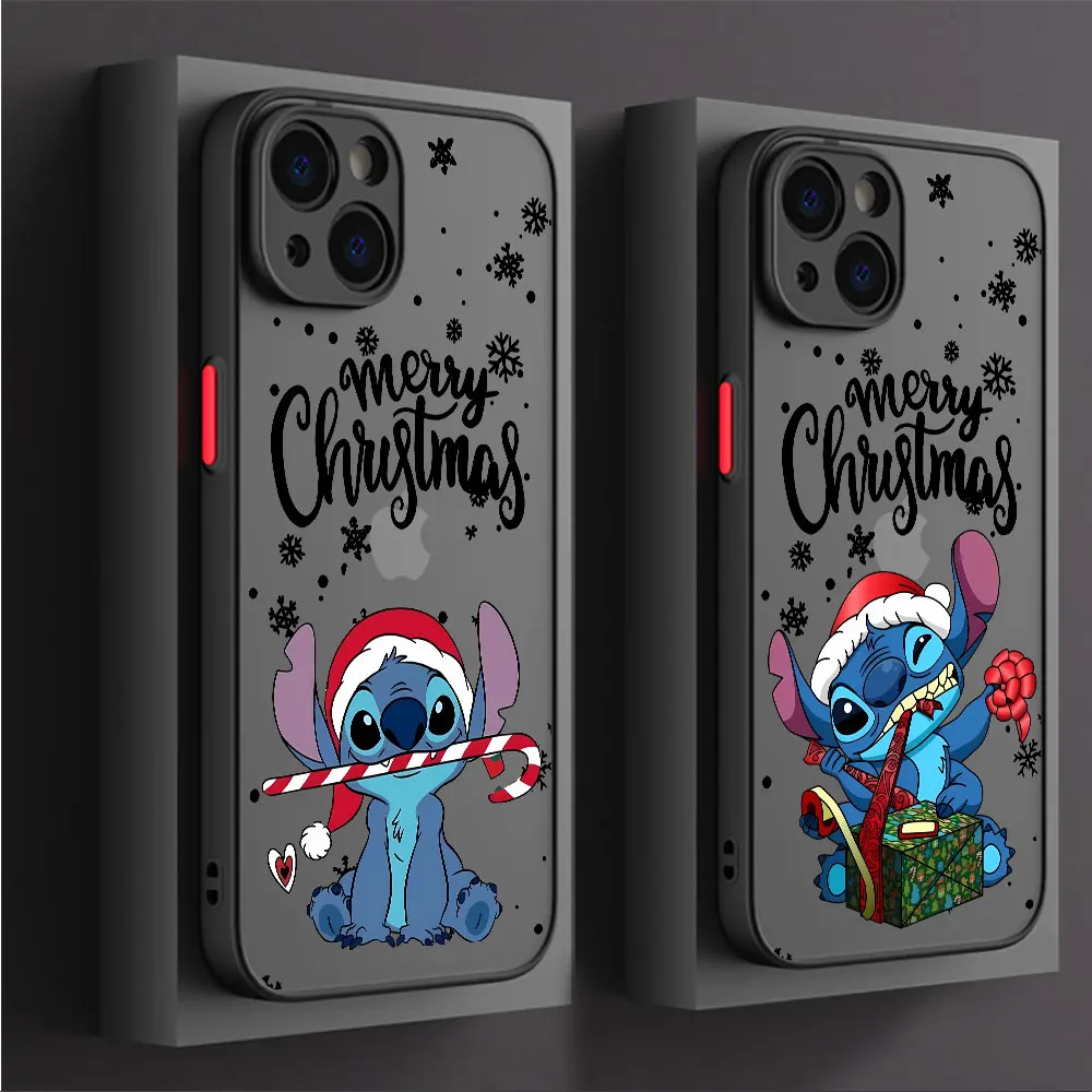 Shockproof Christmas Disneys Stitchs Phone Case for iPhone XR 11 Pro 13 14 Pro Max 7 6S SE 12 Mini XS X 15 Pro 8 Plus Cover