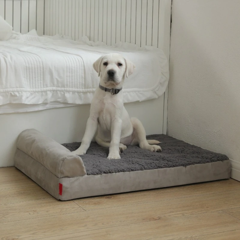 Backrest Design Memory Foam Pet Bed Waterproof Removable Washable Soft Comfortable Dog Cat Nest Pad