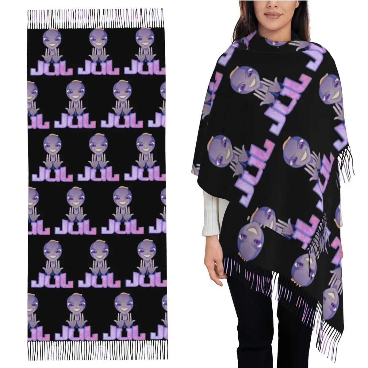 

Jul шарф с кисточками, женские мягкие теплые шали и накидки, длинная осенне-зимняя шаль