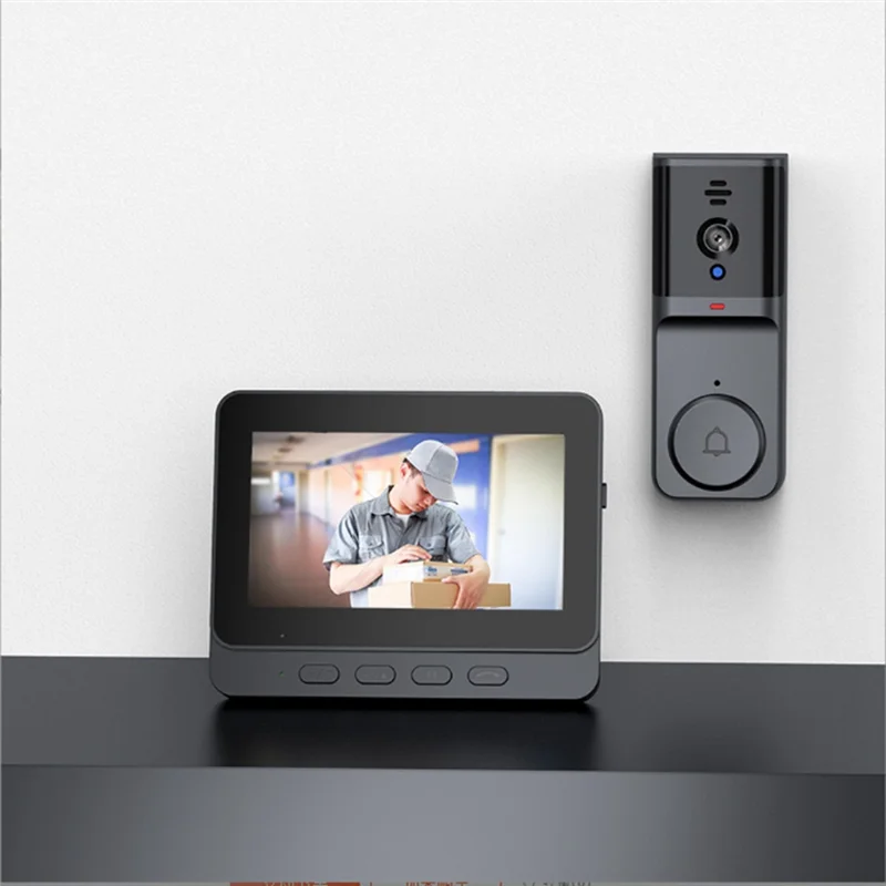 A74E-Wireless 2.4G Bluetooth Video Doorbell With 4.3