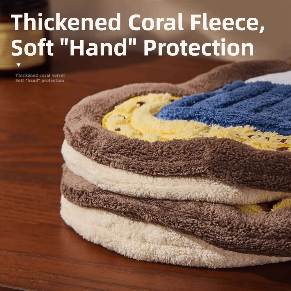 Creative Cartoon Hand Towels Thickened Soft Washing Hand Face Towel Absorb Water Cleaning Rag Absorbent Hanging Towel