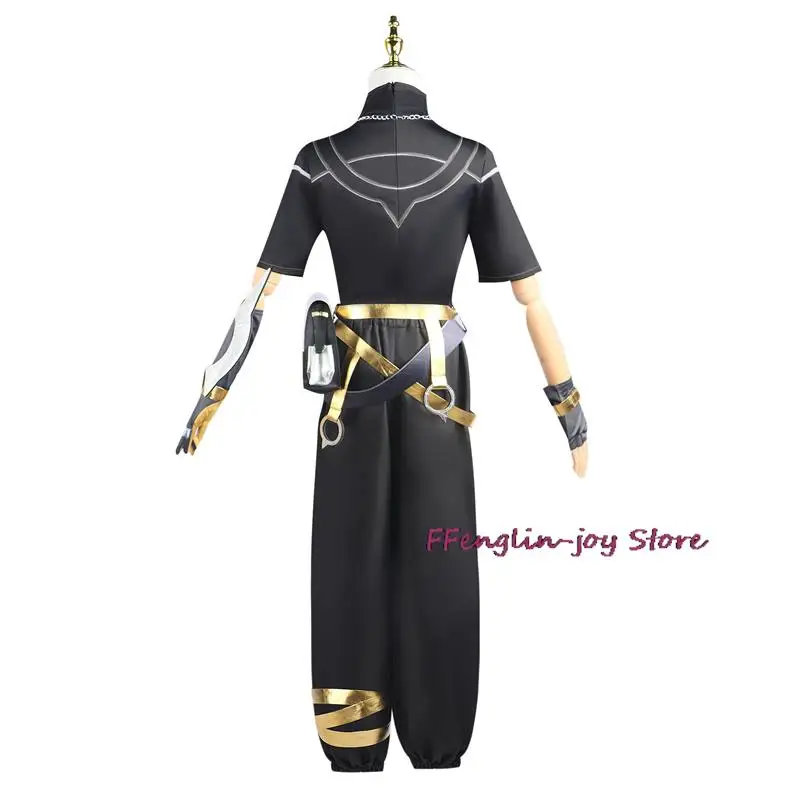 زي تنكري لفريق Heartsteel للرجال والنساء ، شعر مستعار LoL Ezreal ، بنطلون علوي أسود ، إكسسوارات موحدة ، زي حفلات دعامة