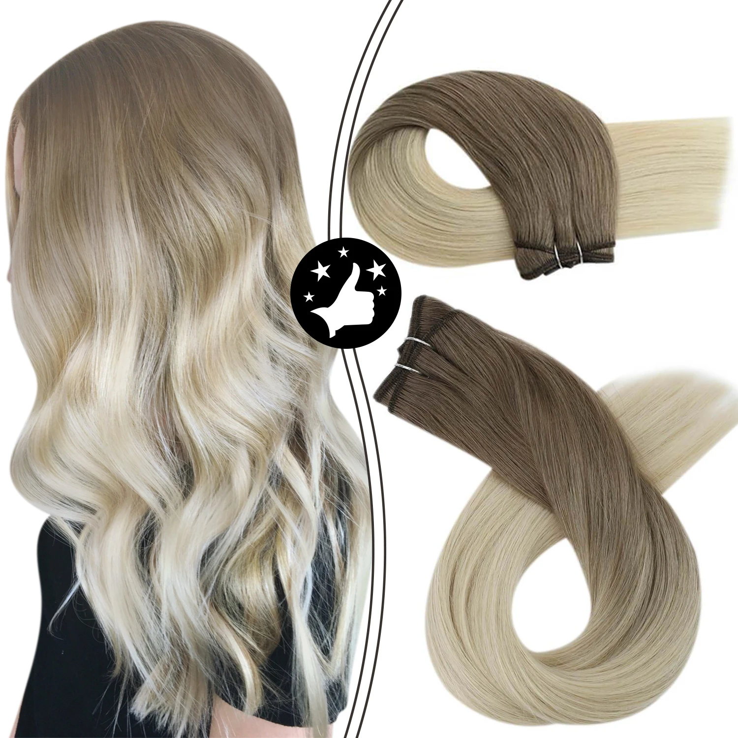 Moresoo Naai in Hair Extensions Weave Haar Menselijke Bundels Machine Remy Haar 100 Gram Dubbele Inslag Zacht Recht Menselijk Haar Inslag
