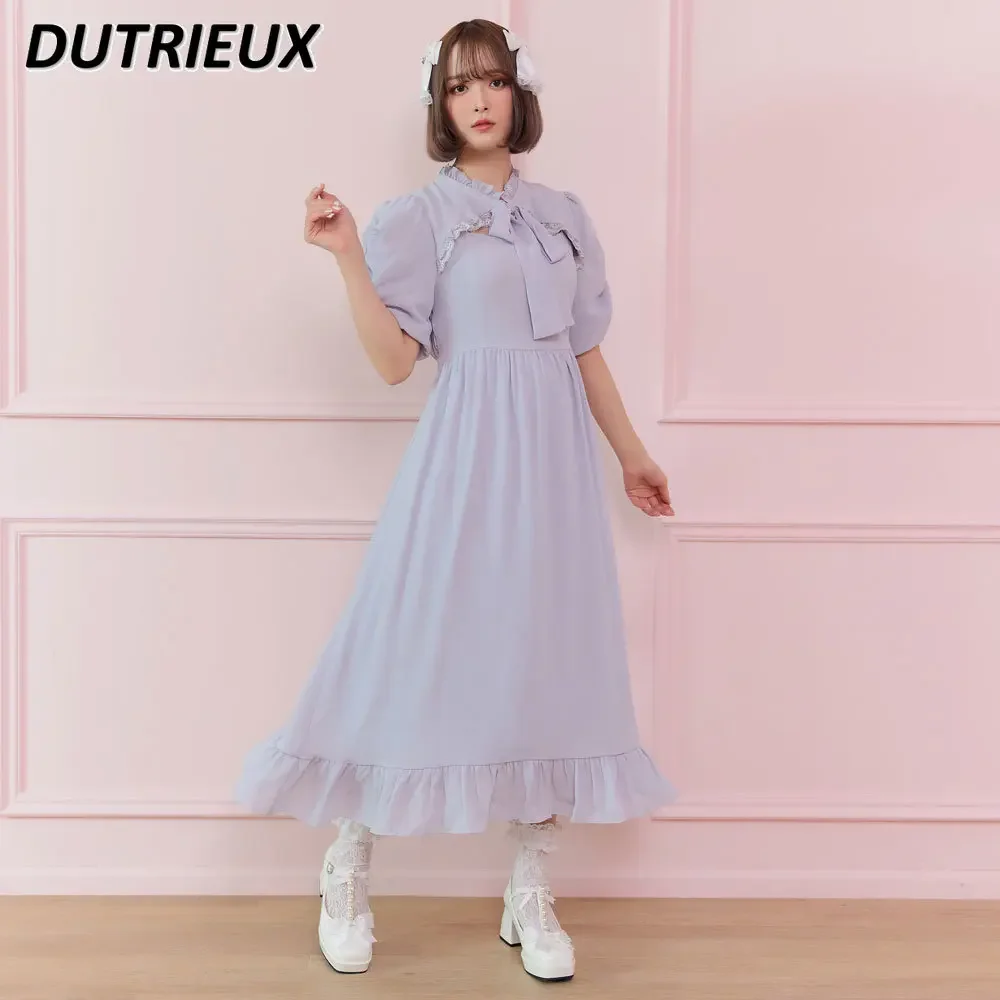 

Summer New Women's Dress Stringy Selvedge Lace-up Cinched Slimming Long Dress Temperament Fairy Lace Trim Hollow Out Dresses