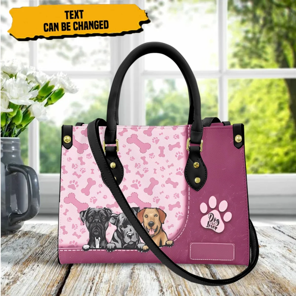 

Cross Body Bags for Women Boxer Dog Paw Designer PU Leather Bags Custom Name Ladies Commuter Small Shoulder Handbag Female New