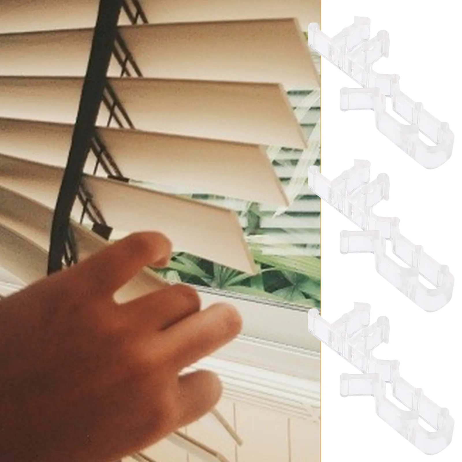 12Pcs Clear Valance Clips for Blinds Transparent Blind Valance Replacement Clips Easy Adjust Secure Hold Window Curtain Drapery