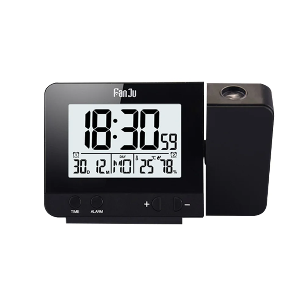 

Multi function LED Projection Alarm Clock Digital Time Temp Display USB Powered Rotatable Desk Clock Dual Alarm Slow Rising