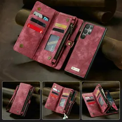 CaseMe A15 A35 A56 5G Case For Samsung S24 S25 Ultra Galaxy S23 FE S22 Leather Zipper Phone Wallet For Galaxy A55 A36 Case Strap
