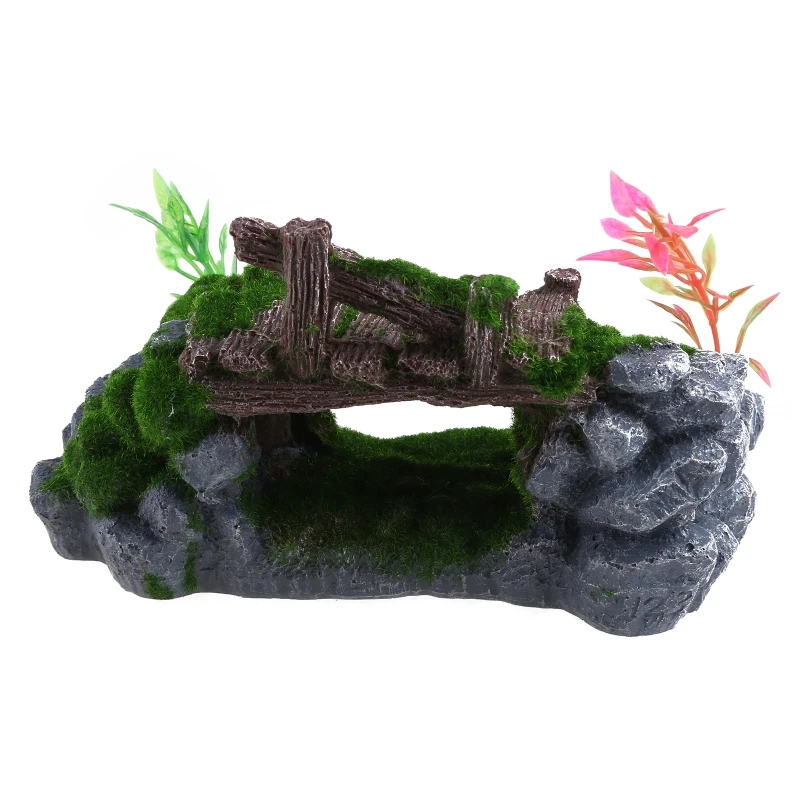 Aquarium Decor Bridge Fish for Tank Betta Shelter with for Aquatic Pe