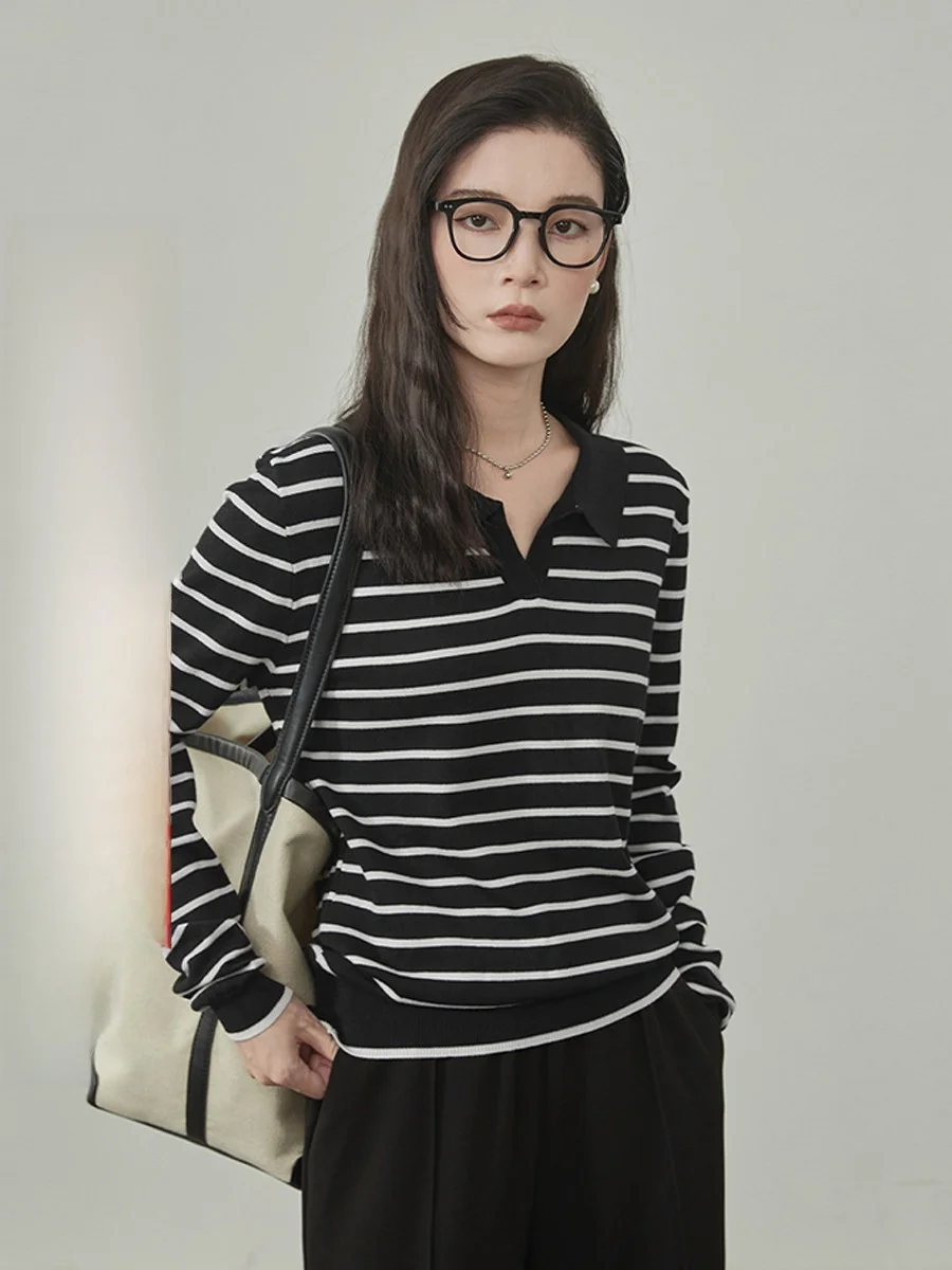 

Women's Ne Striped Knitwear Spring 2026 Loose Fit Versatile Top Quali Faionable New Arrival