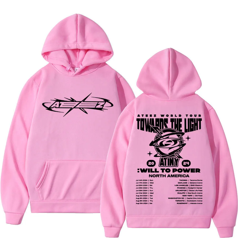 Ateez Towards The Light Will To Power World Tour Print Hoodie Men Women Harajuku Kpop Sweatshirt Fashion Trend Hip Hop Pullovers