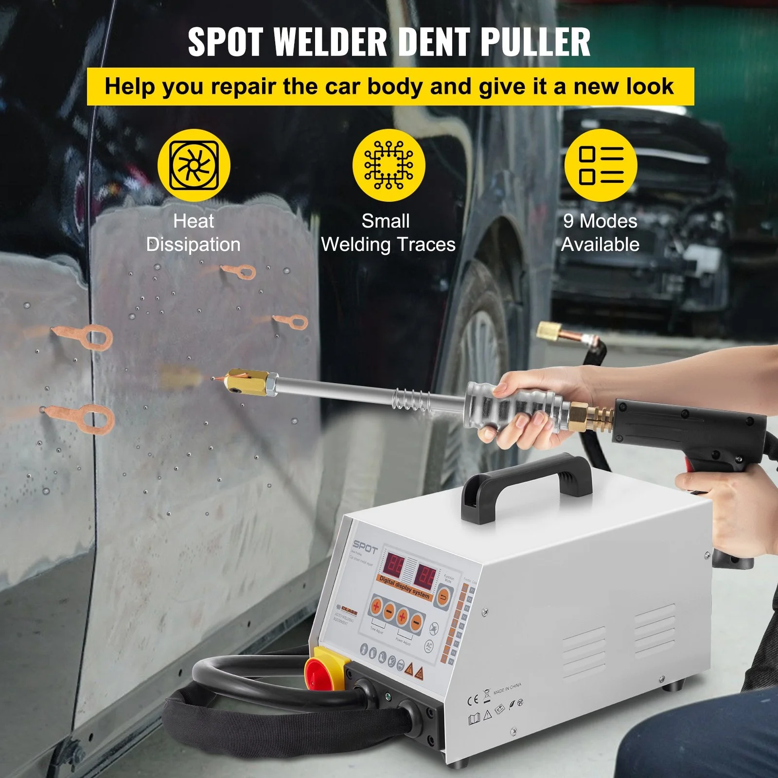 Dent Puller Machine 3800A Vehicle Panel Spot Puller Dent Bonnet Door Repair GYS2700 12KW Spot Welder For Car Dent Repair