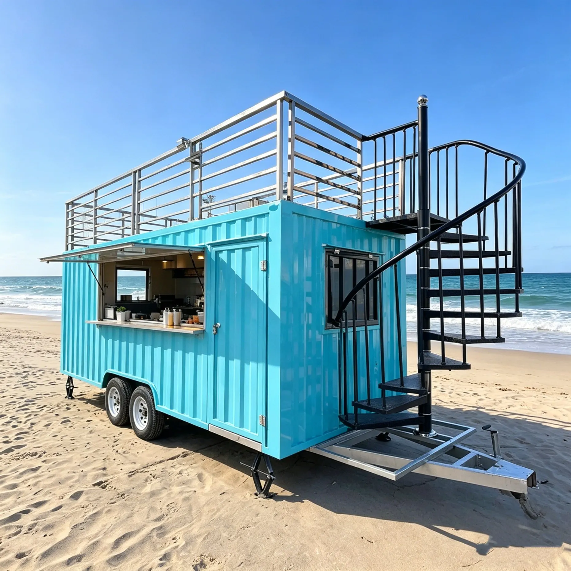 

Commercial Container Food Trailer with Wheels Ready for Sale Meets Us Australia Standards