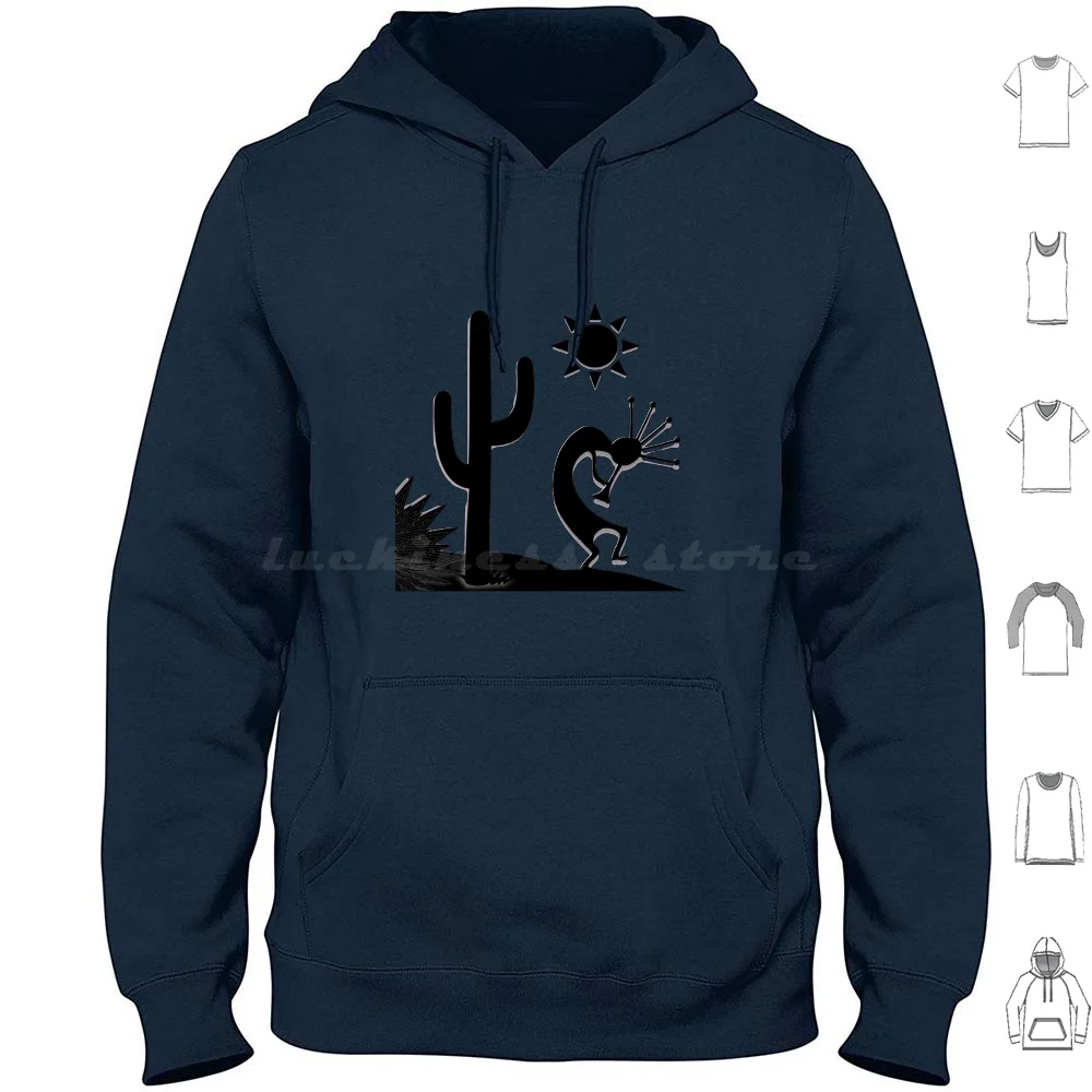 Silhouette Kokopelli Hoodie Cotton Long Sleeve Rw2838 Kokopelli Kokopeli Cocopelli Native Southwest Cactus Desert
