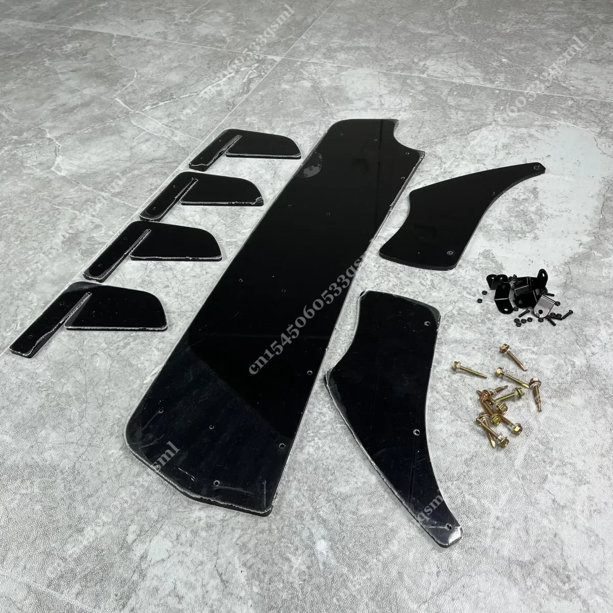 High Quality 6MM ABS 4 Fins Rear Bumper Lip Splitter Diffuser for Audi A6 C6 2005-2012 Sedan Body Kit Tuning Mods Accessories