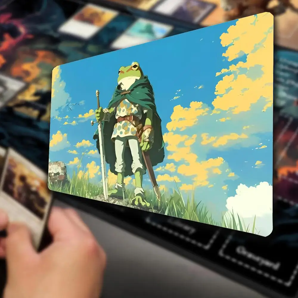 

Warrior frog design Mouse Pad Office with Wrist Support Games Desk Mat for MTG tcg,tNon-Slip desk mat,Gaming Mouse pads，playmat