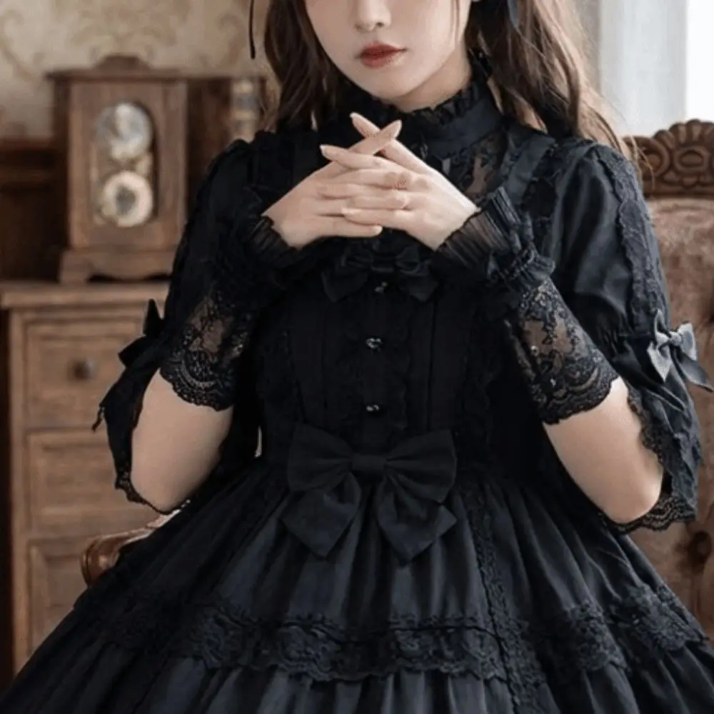 

Gothic Lace Trim Lace Arm Sleeves Mesh Floral Embroidered Fingerless Gloves See-Through Breathable Wrist Sleeves Party Costume