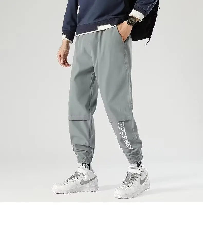

2024 new all-in-one fashion trend men's handsome daily commuter casual pants corseted trousers nine-quarter pants