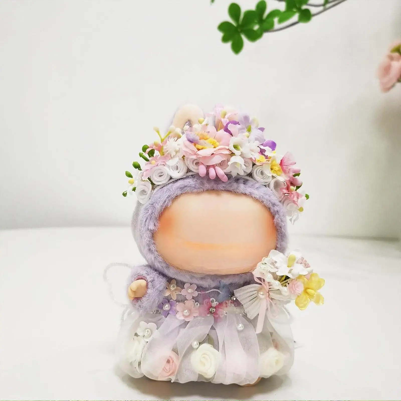 

Платье для куклы 15 см с цветочной повязкой на голову и букетом, аксессуары для кукол, одежда для кукол, подарок для детей