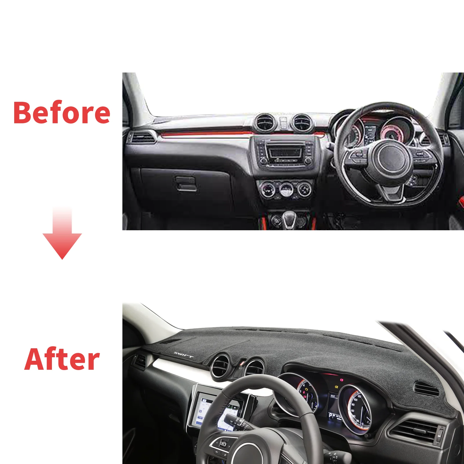 Passend für Suzuki Swift 2018 2019 2020 2021-2023 DashMat Sonnenschutz Dashmat Armaturenbrettabdeckung Schutzteppich Autozubehör – Detail 1