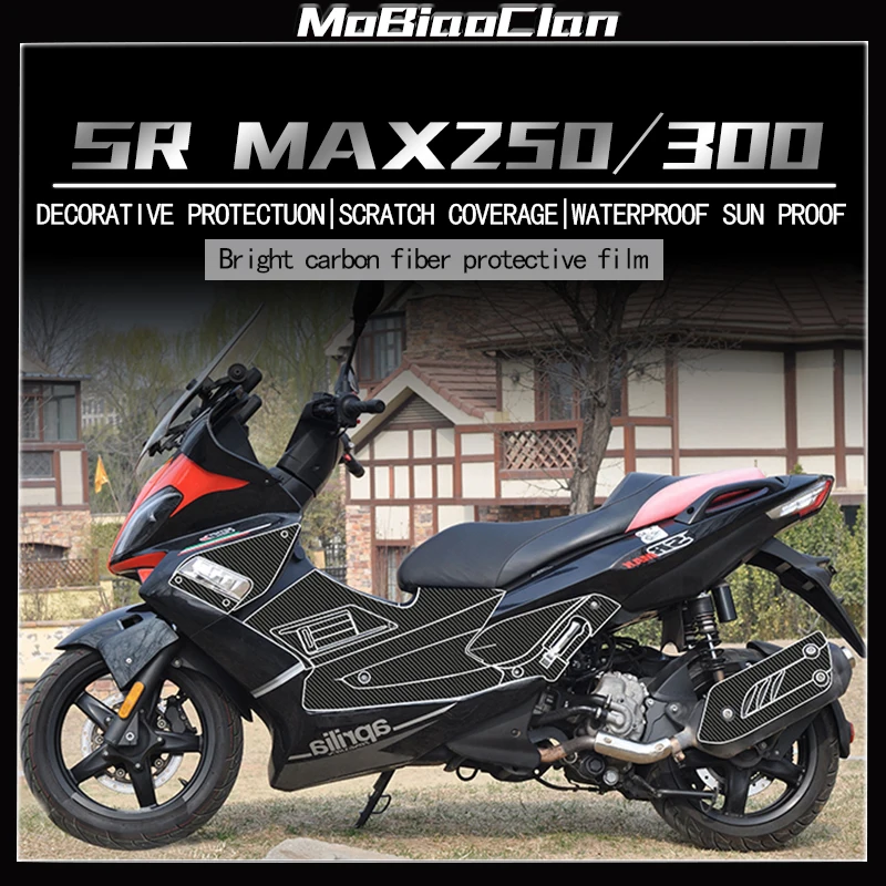 

For Aprilia SRMAX250 300 6D Carbon Fiber Protective Sticker Body Waterproof Decorative Modification Accessories