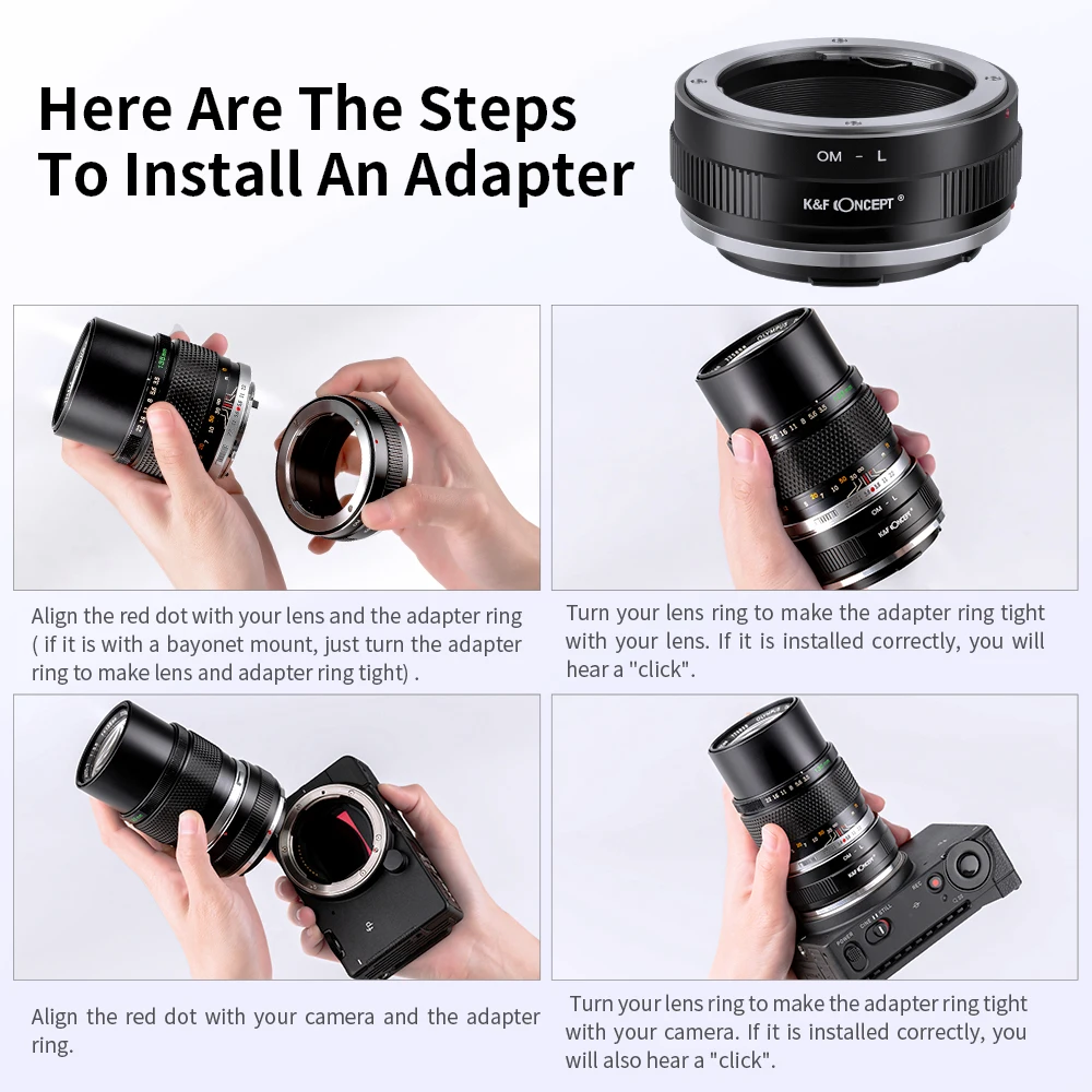 محول عدسة K & F Concept OM إلى LSL ، حامل أولمبوس ، Leica TL TL2 CL SL SL2 باناسونيك S1 S1R S1H S5 Sigma fp fpL