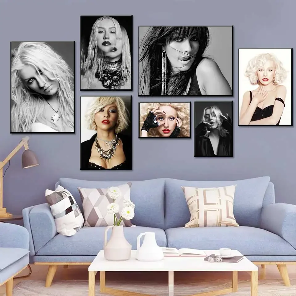 Christina Aguilera Poster Music Singer Wall Art Painting Print On Silk Canvas Posters Wall Pictures For Girl Room Decor