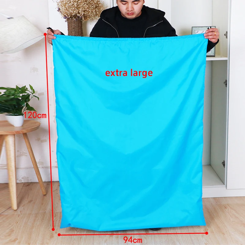 Extra Large Drawstring Storage Bag Waterproof Foldable Organizer Sack For Bedding Blankets Dustproof Reusable Storage Pouch