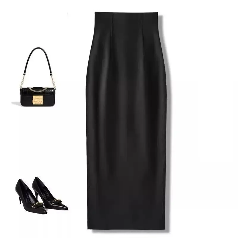 

Новая летняя тонкая юбка-карандаш, женская элегантная однотонная офисная женская юбка с высокой талией, элегантная юбка с запахом на бедрах