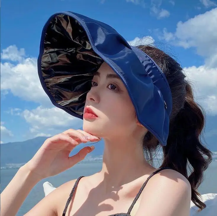UPF50+ Shell Sunscreen Hat for Women Hairband Dual Purpose UV Resistant Sun Hat Universal Headband Beach Hat Foldable Travel Cap view 3
