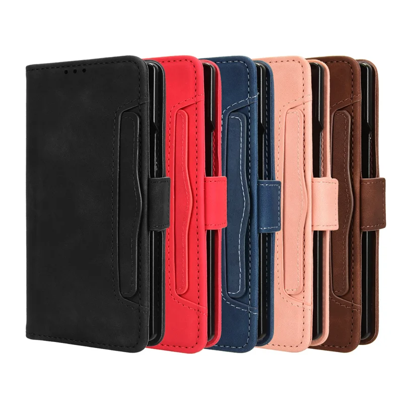 

For Samsung Z Fold 7 Fold 6 5 Fold4 Fold 3 5G With Pen Slot Flip Leather Case Skin Luxury Wallet Multi-card Anti-fall Phone Bags