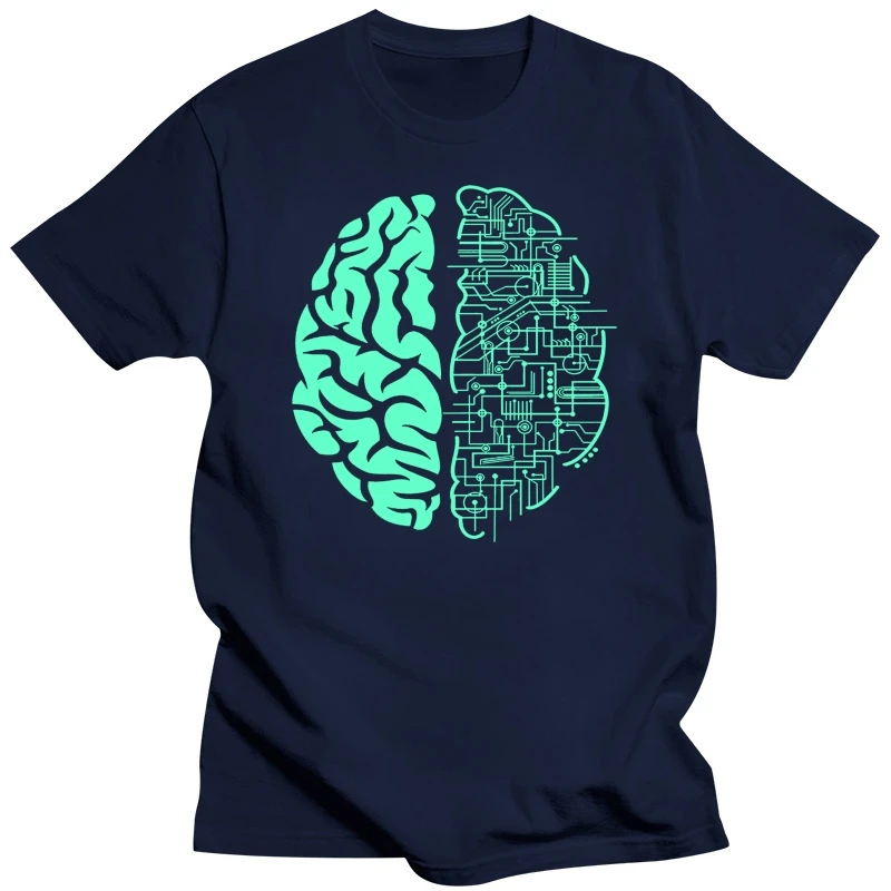 Electric Brain T Shirt Men Women Computer Nerd Science Circuit Board Male Clothing Retro Casual Tee Shirt