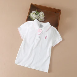 Girls Tee Shirts 2024 New Summer Short Sleeves  Cotton Top Casual Shirt Kids Clothing High-quality Tshirt for 5-12 Years