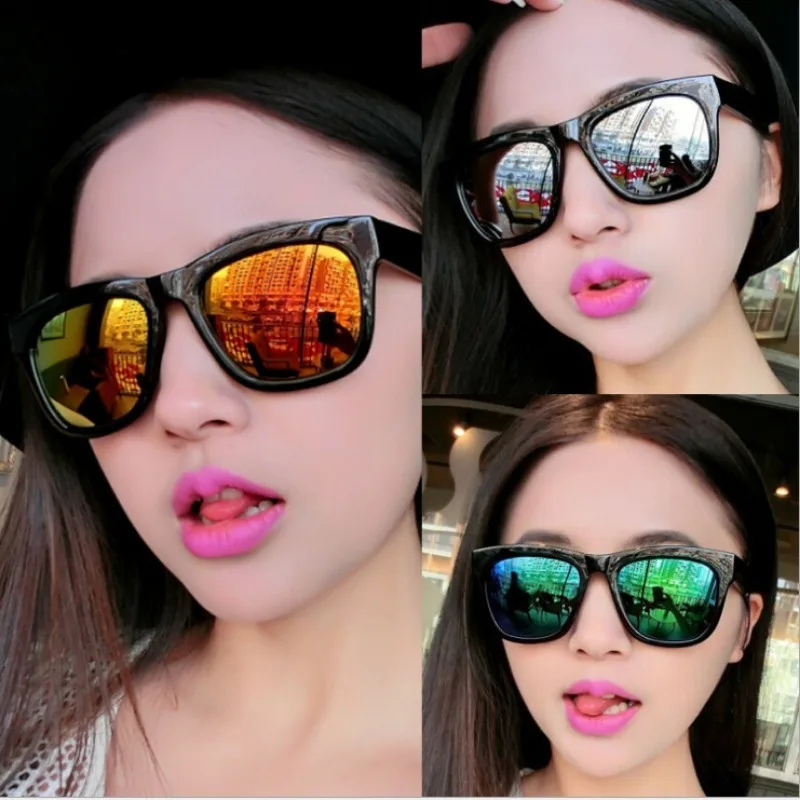 New Colorful Film Women's Sunglasses Colorful Reflective Korean Edition Fashion Trend Gift Sun Glasses Summer Casual Eyewear