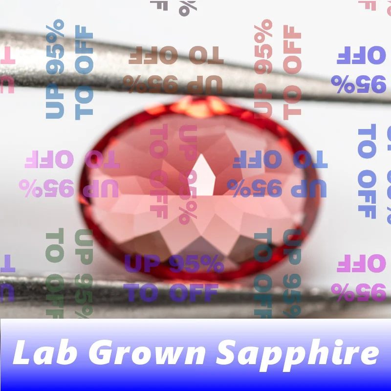 BNew Lab Grown Sapphire 6*8mm Oval Shape Charm Beads for Diy Jewelry Making Ring Selectable Certificate