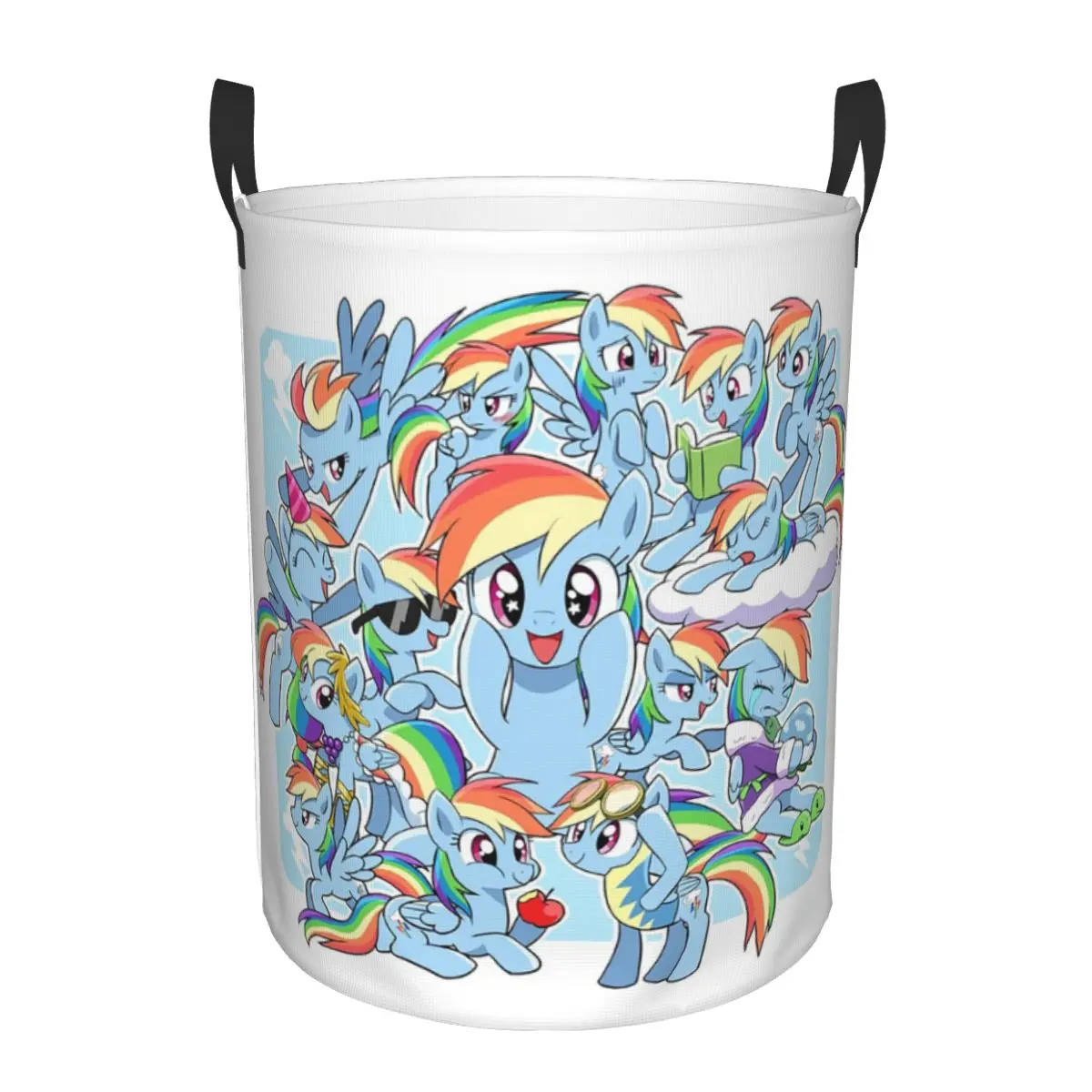 Every Rainbow Dash Ever Foldable Laundry Baskets Dirty Clothes Toys Sundries Storage Basket Large Waterproof Bucket For Home Kid