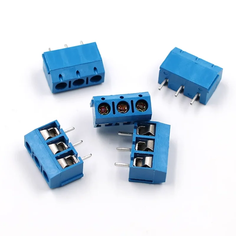 KF301-2P KF301-3P KF301-4P 5.0mm Straight 2P 3P 4P Screw PCB Terminal Block Connector Blue Green