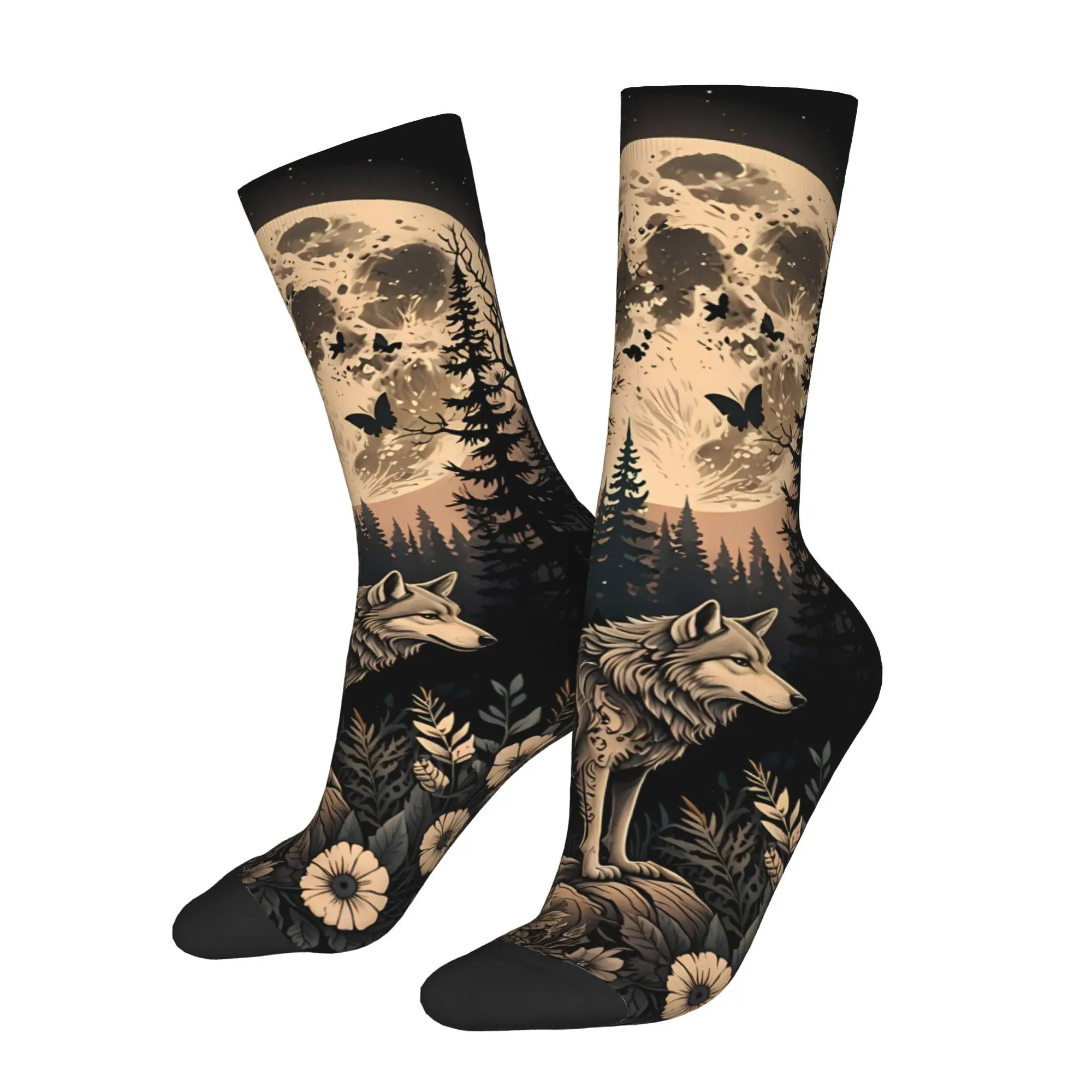 

Wolf Tattoo Sock Printed Man Polyester Fashion