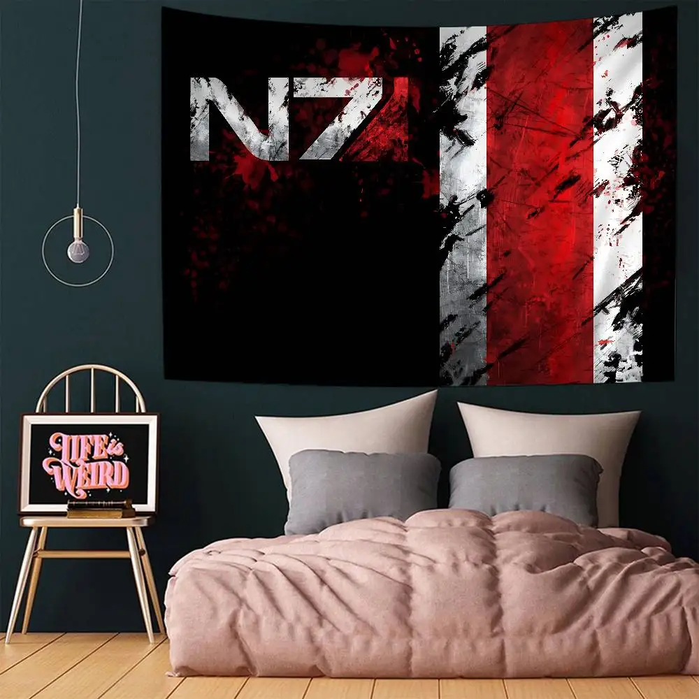 Mass Effect N7 Hippie Wall Hanging Tapestries Bohemian Wall Tapestries Mandala INS Home Decor