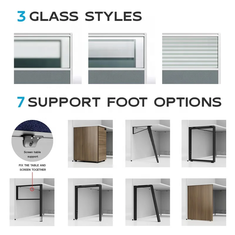 Escritorio de ordenador Modular de estilo moderno, estación de trabajo de oficina de madera con pantalla de cubículo de almacenamiento, muebles de oficina de fábrica