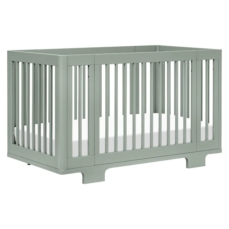 Convertible All-Stages Bassinet, Midi, Full-Size Crib in Light Sage, Greenguard Gold Certified, Portable & Adjustable